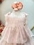 Vestido Infantil Pêssego de Alça e Com Plumas Luxo (3471RB) - loja online