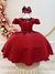 Vestido Infantil Marsala C/ Cinto de Pérolas Daminhas Luxo (7507MS)