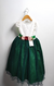 Vestido Infantil Longo Off White Saia Verde Esmeralda Daminha (4578VL) - Gabi Boutiquekids