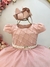 Vestido Infantil Longo Nude Busto Nervura Festas Daminha (3535ND) na internet