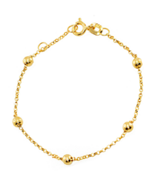 Pulseira de bolinhas banho de ouro 18k