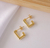 Argola quadrada lisa com tarraxa banho de ouro 18k - comprar online