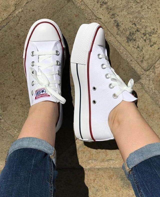 All Star Branco Plataforma  All star, Tenis all star feminino, Converse all  star