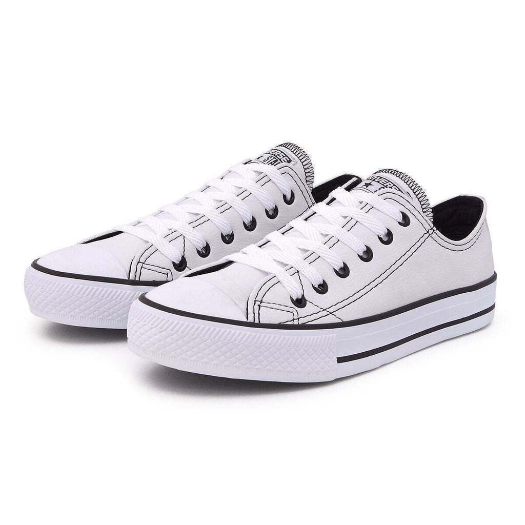 Tenis All Star Preto Sola Preta Couro Cano Baixo Masculino All