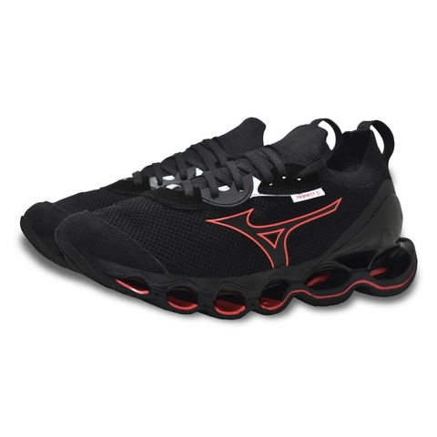 Mizuno wave top preto e vermelho