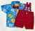 Conjunto infantil Bolofofos Camisa Azul e Bermuda Social - comprar online