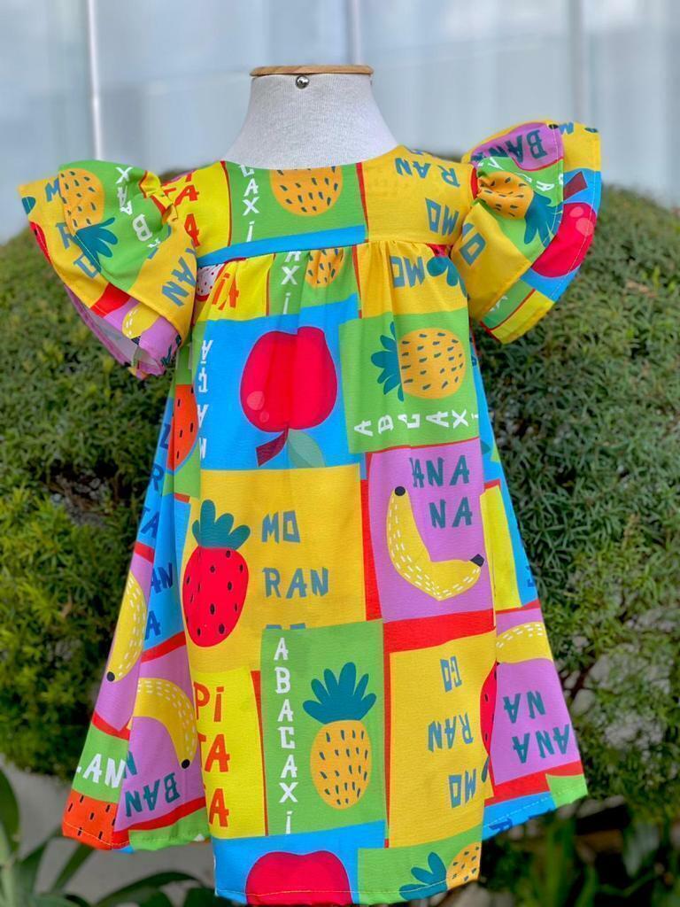 ROUPA BONECA - VESTIDO SALADA DE FRUTA