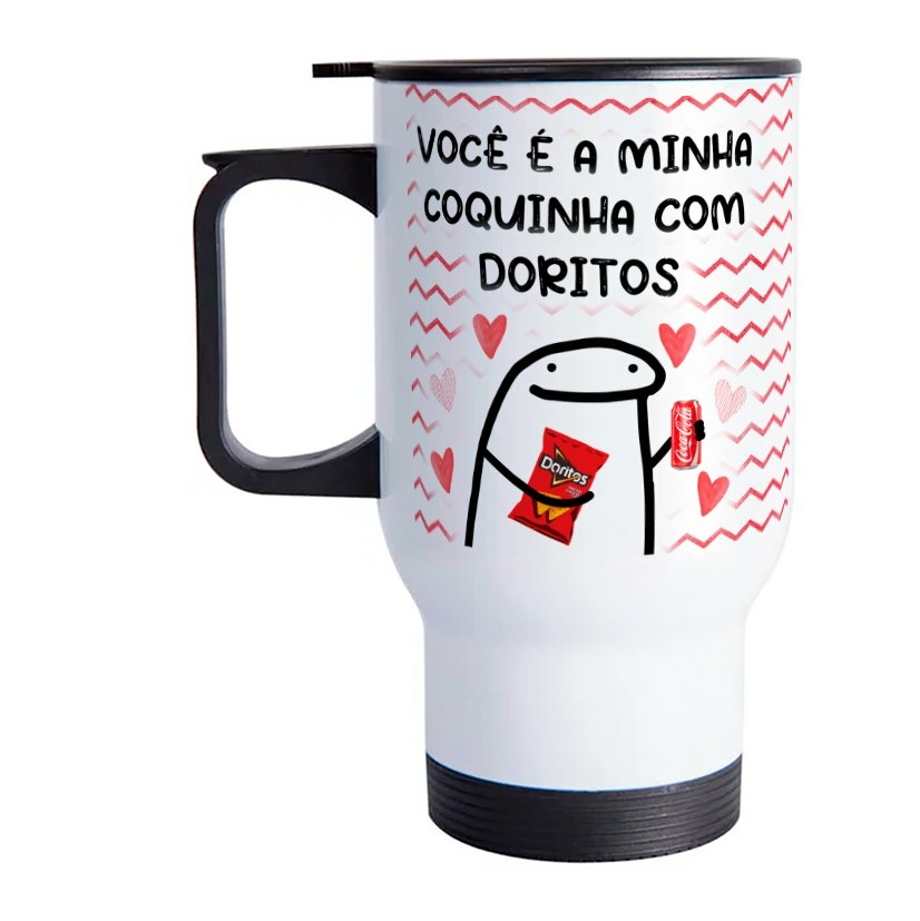 Caneca casal voce e meu refri com doritos flork