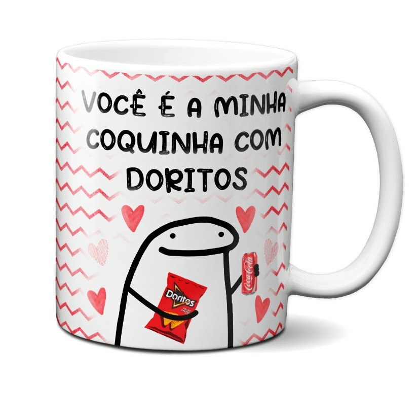 Caneca casal voce e meu refri com doritos flork