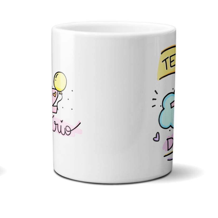 Caneca Casal Divertida Feliz Bastante Tempo de Muita Coisa