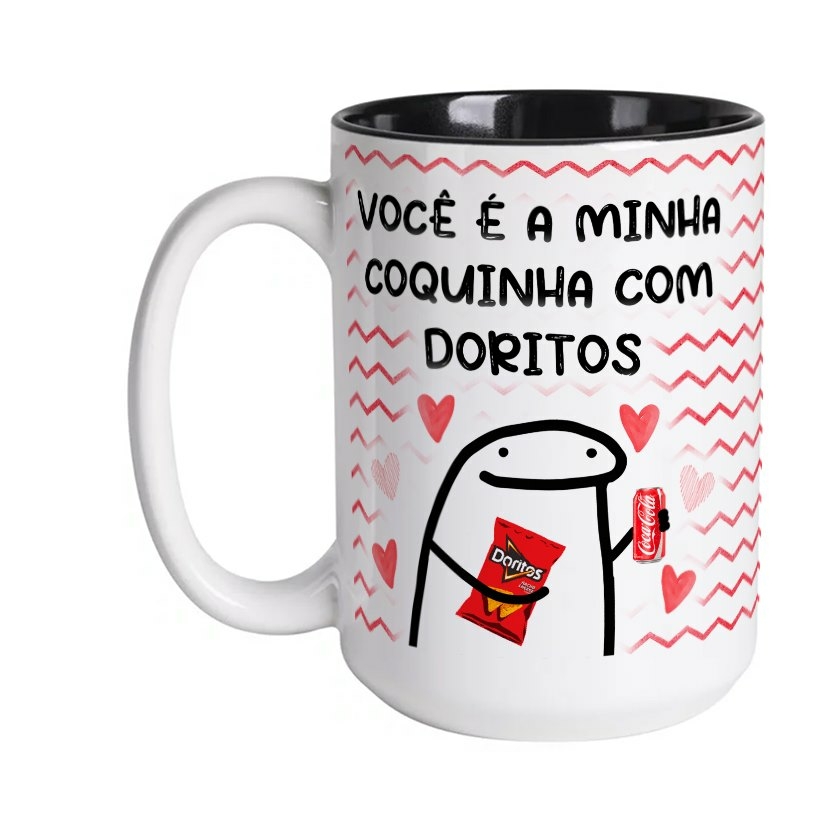 Caneca casal voce e meu refri com doritos flork