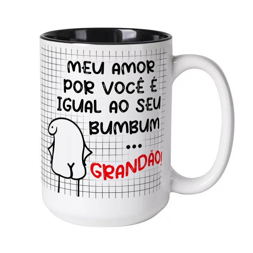 Caneca Divertida Meme Flork Bento - Amor Bumbum Grandão