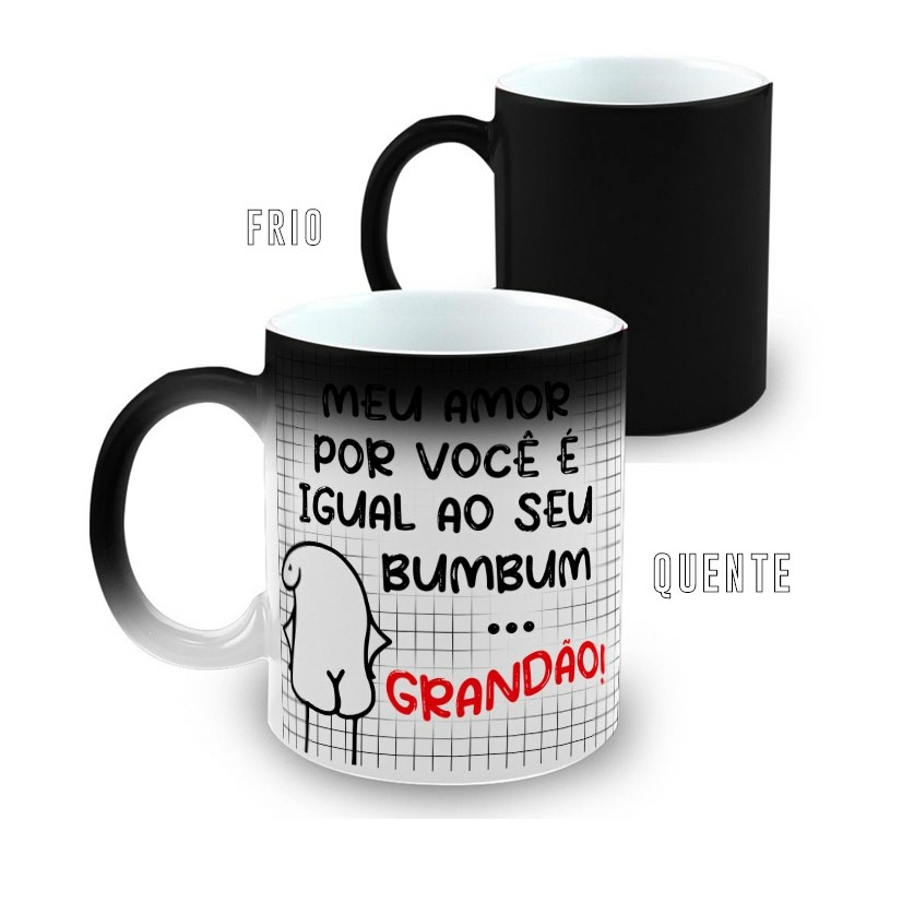 Caneca Divertida Meme Flork Bento - Amor Bumbum Grandão