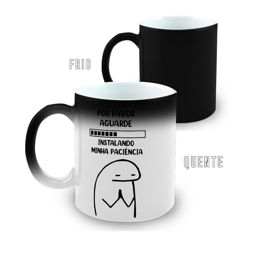 Caneca Flork Meme Instalando Minha Paciência - Xicara de Café