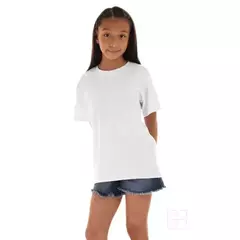 Playera cuello redondo manga corta para sublimar para niños color blanco