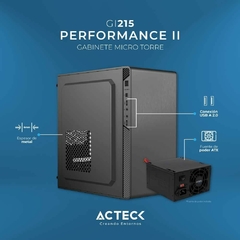 Acteck Gabinete Micro Torre Performance II GI215 / MAX MB M-ATX Fuente ATX Plus 500w / 2xUSB 2.0 / Full Metalico + Frente Solido/Negro en internet