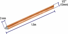 Volteck Varilla de 1.5 m de acero revestido de cobre 1/2" - comprar en línea