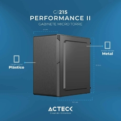 Acteck Gabinete Micro Torre Performance II GI215 / MAX MB M-ATX Fuente ATX Plus 500w / 2xUSB 2.0 / Full Metalico + Frente Solido/Negro - CM - Cancún | Entrega inmediata a domicilio y envíos a todo México