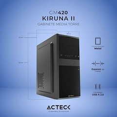 Gabinete Media Torre Kiruna II GM420 / MAX MB ATX Fuente ATX 500w / 2xUSB 2.0 / Full Metalico + Frente Solido/Negro en internet