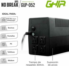 GHIA No Break/UPS GUP-052. 4 contactos - tienda en línea