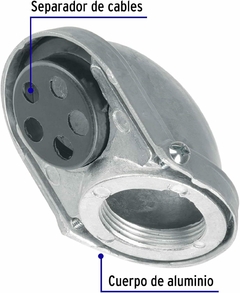 Mufa roscada 1-1/4" para tubo cuerpo de aluminio y base de ABS Volteck - comprar en línea
