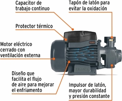 BOMBA PERIFERICA PARA AGUA 1 HP TRUPER 750W - comprar en línea