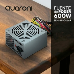 Quaroni Fuente de Poder QPSU-02. Potencia hasta 600W, Ventilador 12 cm, conexión a MoBo 20+4 Pines, 2 SATA - tienda en línea