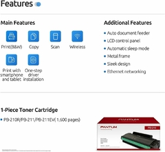 Pantum Multifuncional Laser Monocromatico M6559Nw USB WiFi Ethernet Red Duplex - comprar en línea