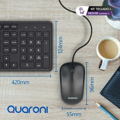 Kit teclado+mouse alambrico quaroni - tienda en línea