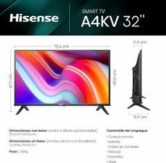 Imagen de PANTALLA HISENSE 32" HD SMART TV LED 32A45KV