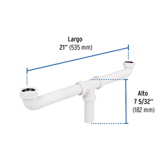 Céspol doble 1-1/2", s/contra, polipropileno, para fregadero en internet