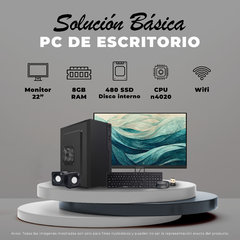 PC DE ESCRITORIO BASICA - CPU INTEGRADO INTEL N4020/8GB RAM/SSD 480GB DISCO DURO/MONITOR 19.5"/ADAPTADOR WIFI/TECLADO, MOUSE USB/BOCINA/WINDOWS 10 en internet