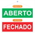 Placa de Sinalização ABERTO/FECHADO - Frente e Verso