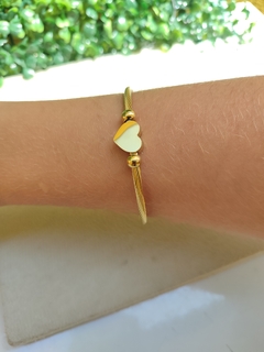 Bracelete Maleavel em Aço inoxidavel dourado