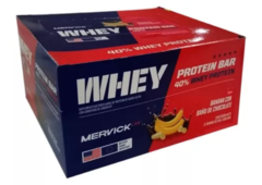Barras Proteicas Por Caja (12u) Protein Bar Premium sabor BANANA CON CHOCOLATE - Mervick -