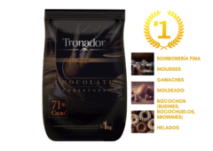 Chocolate Cobertura Semi Amargo TRONADOR 71% Cacao X 1 Kg - Lodiser -