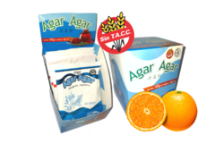 Gelatina Vegetal Agar Agar Caja (12 sobres X 10g c/u ) SABOR NARANJA Apto Keto Y Vegano - ARGENDIET -