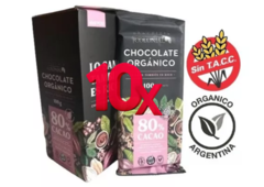 Chocolate Amargo Organico 80% Cacao Sin Tacc CAJA 10 TABLETAS X 100g - Colonial -