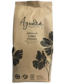 Harina de lino molido Organico X 500g - AGUARA