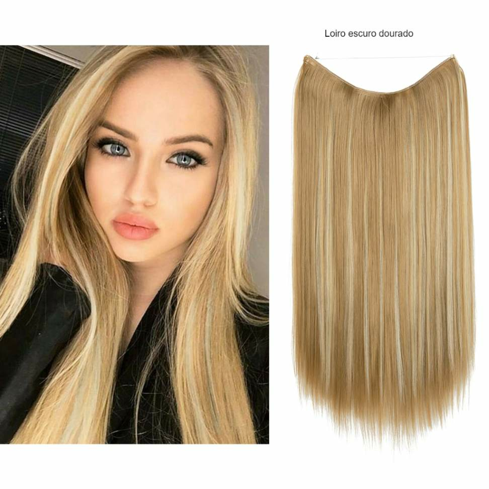 Compre LISI CABELO Pendurado Orelha Tingido Cabelo Bonito Extensão de cabelo  para cabelo longo fêmea uma cor de cartão invisível extensão de cabelo liso  sem emenda peça multicolor