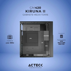 Gabinete Acteck Torre Kiruna II GM420 / MAX MB ATX Fuente ATX 500w / 2xUSB 2.0 / Full Metalico + Frente Solido/Negro en internet