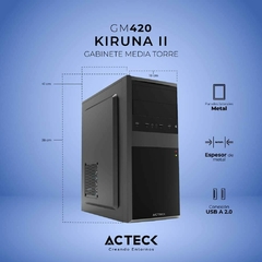 Gabinete Acteck Torre Kiruna II GM420 / MAX MB ATX Fuente ATX 500w / 2xUSB 2.0 / Full Metalico + Frente Solido/Negro - comprar en línea