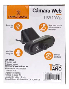 Camara Web Full HD 1080p Negra Perfect Choice PC-320494 en internet