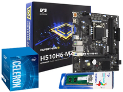 KIT 11 GEN BOARD ECS H510H6-M2 + CELERON G5905 3.5 GHz + 4GB MEMORIA RAM DDR4