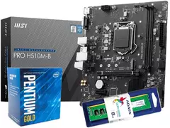 KIT 11 GEN BOARD MSI H510M-B + PENTIUM G6405 3.5 GHz + 4GB MEMORIA RAM DDR4