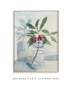 Quadro Decorativo Galho e Frutas Vermelhas - loja online