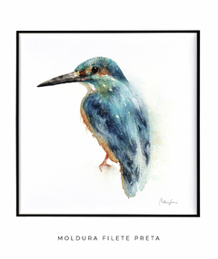 Quadro Decorativo Pássaro Azul em Aquarela Kingfisher na internet