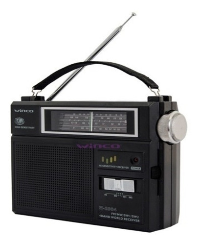 Radio Portatil Am Fm Winco W-204 A Pilas 4 Bandas