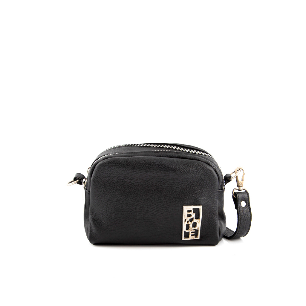 BANDOLERA KANSAS CUERO NEGRO Blaque Oficial