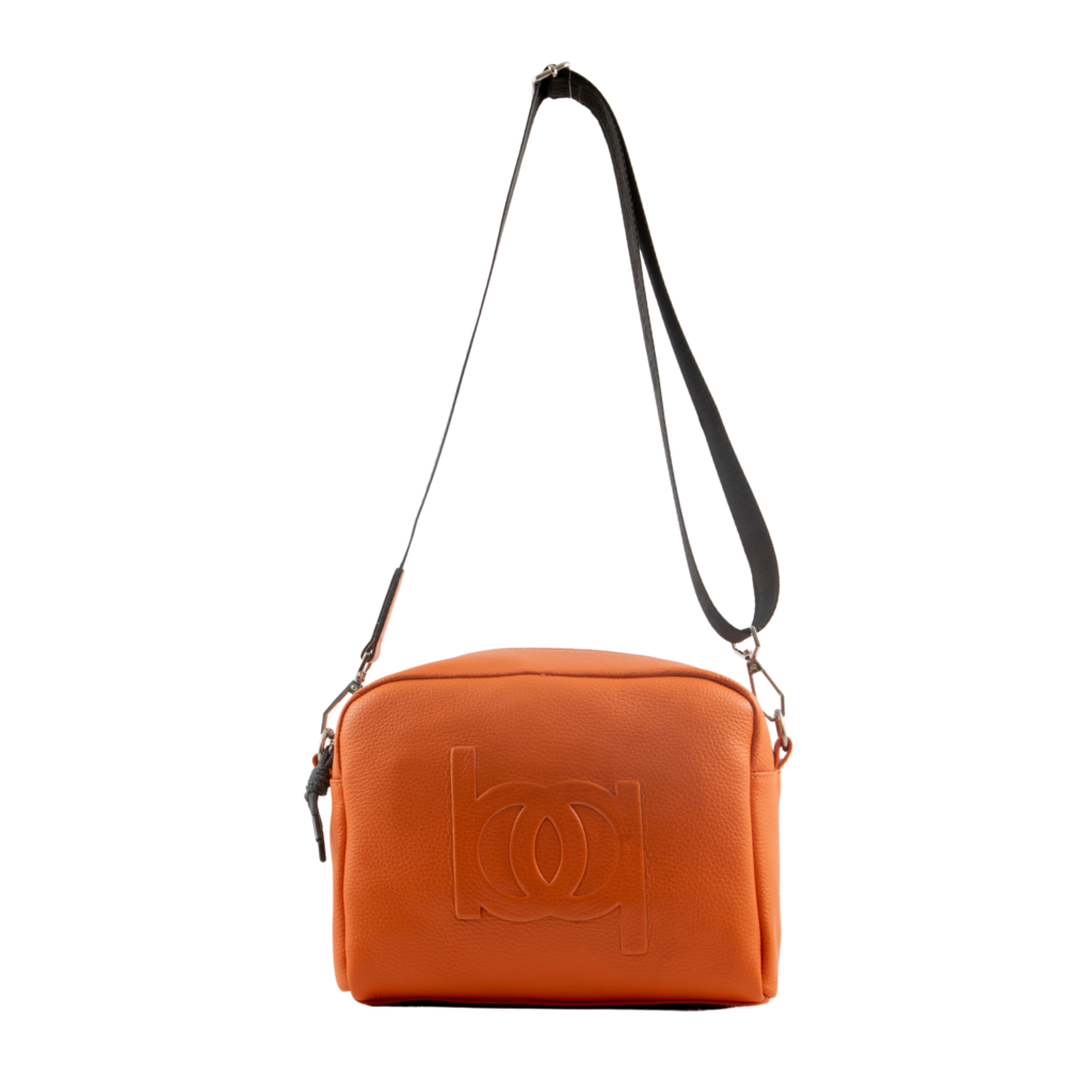 BANDOLERA MYKONOS CUERO NARANJA Blaque Oficial